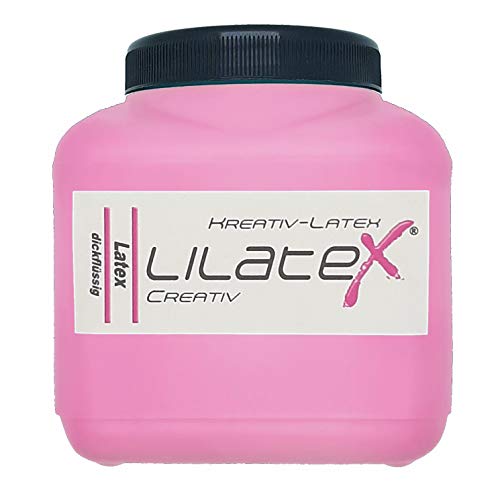 Lilatex 1 Liter dunkelrosa dickflüssiger Flüssiglatex/Farblatex/Latexmilch - dickflüssiger Naturlatex (Dunkelrosa) von Lilatex