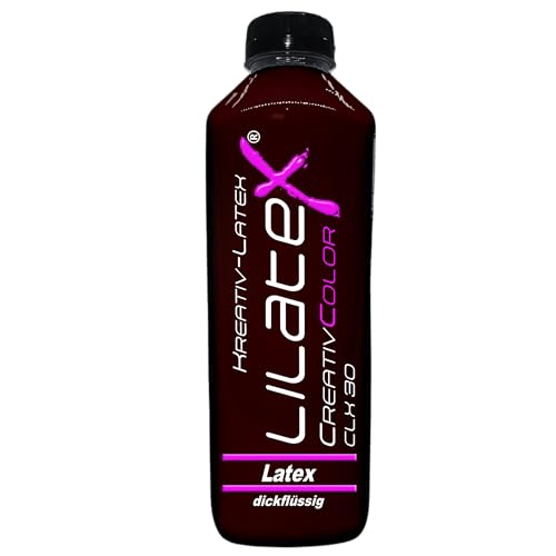 Lilatex 1 Liter farbiges dickflüssiges Flüssiglatex/Farblatex/Latexmilch - dickflüssiges Naturlatex (Dunkelrot) von Lilatex