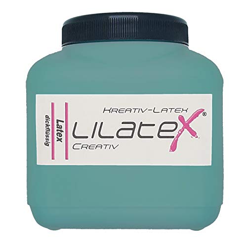 Lilatex 1 Liter dunkeltürkiser dickflüssiger Flüssiglatex/Farblatex/Latexmilch - dickflüssiger Naturlatex (Dunkeltürkis) von Lilatex