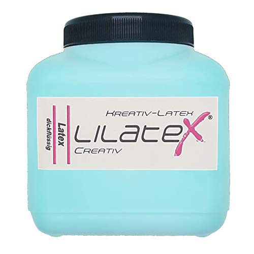 Lilatex 1 Liter eisblauer dickflüssiger Flüssiglatex/Farblatex/Latexmilch dickflüssiger Naturlatex (Eisblau) von Lilatex