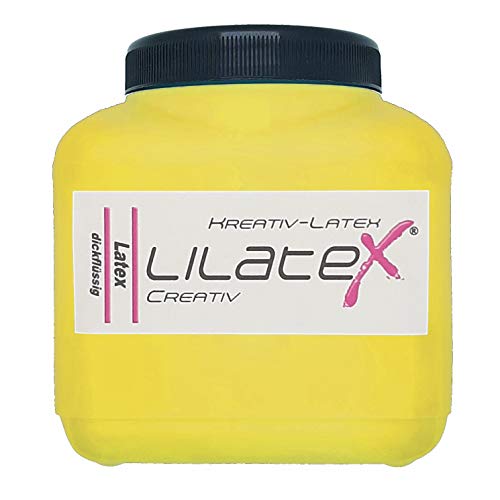 Lilatex 1 Liter gelber dickflüssiger Flüssiglatex/Farblatex/Latexmilch - dickflüssiges Naturlatex (Gelb) von Lilatex