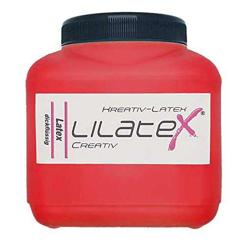 Lilatex 1 Liter hellroter dickflüssiger Flüssiglatex/Farblatex/Latexmilch - dickflüssiger Naturlatex (Hellrot) von Lilatex