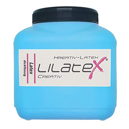Lilatex 1 Liter farbiges dickflüssiges Flüssiglatex/Farblatex/Latexmilch - dickflüssiges Naturlatex (Himmelblau) von Lilatex