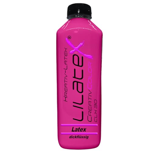Lilatex 1 Liter farbiges dickflüssiges Flüssiglatex/Farblatex/Latexmilch - dickflüssiges Naturlatex (Pink) von Lilatex