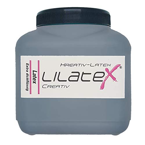 Lilatex 1 Liter farbiges extra-dickflüssiges Flüssiglatex/Farblatex/Latexmilch - extra-Dickes Naturlatex (Anthrazit) von Lilatex