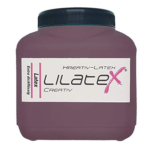 Lilatex 1 Liter farbiges extra-dickflüssiges Flüssiglatex/Farblatex/Latexmilch - extra-Dickes Naturlatex (Dunkelbraun) von Lilatex