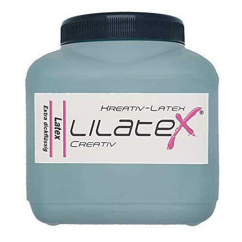 Lilatex 1 Liter farbiges extra-dickflüssiges Flüssiglatex/Farblatex/Latexmilch - extra-Dickes Naturlatex (Dunkelgrau) von Lilatex