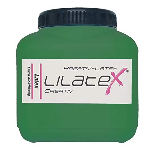 Lilatex 1 Liter farbiges extra-dickflüssiges Flüssiglatex/Farblatex/Latexmilch - extra-Dickes Naturlatex (Dunkelgrün) von Lilatex