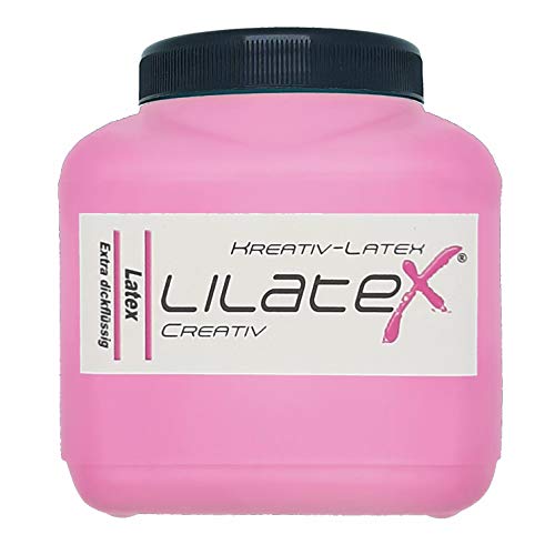 Lilatex 1 Liter farbiges extra-dickflüssiges Flüssiglatex/Farblatex/Latexmilch - extra-Dickes Naturlatex (Dunkelrosa) von Lilatex