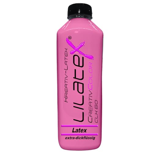 Lilatex 1 Liter farbiges extra-dickflüssiges Flüssiglatex/Farblatex/Latexmilch - extra-Dickes Naturlatex (Dunkelrosa) von Lilatex