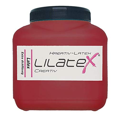 Lilatex 1 Liter farbiges extra-dickflüssiges Flüssiglatex/Farblatex/Latexmilch - extra-Dickes Naturlatex (Dunkelrot) von Lilatex