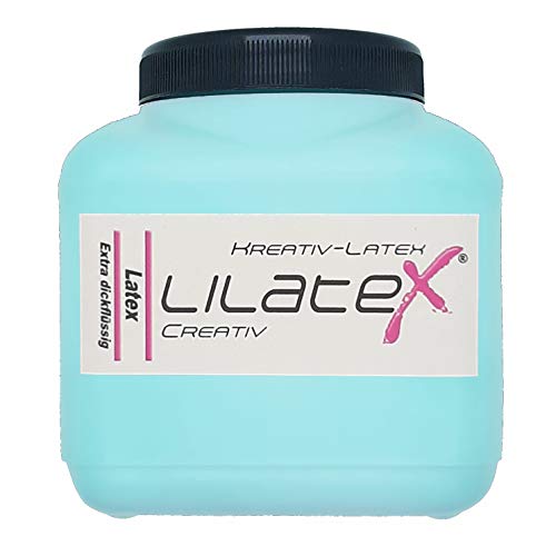 Lilatex 1 Liter farbiges extra-dickflüssiges Flüssiglatex/Farblatex/Latexmilch - extra-Dickes Naturlatex (Eisblau) von Lilatex