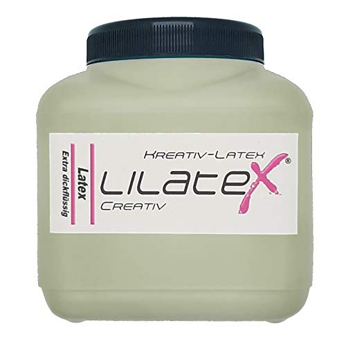 Lilatex 1 Liter farbiges extra-dickflüssiges Flüssiglatex/Farblatex/Latexmilch - extra-Dickes Naturlatex (Grau) von Lilatex