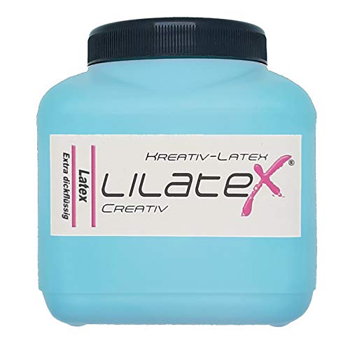 Lilatex 1 Liter farbiges extra-dickflüssiges Flüssiglatex/Farblatex/Latexmilch - extra-Dickes Naturlatex (Hellblau) von Lilatex