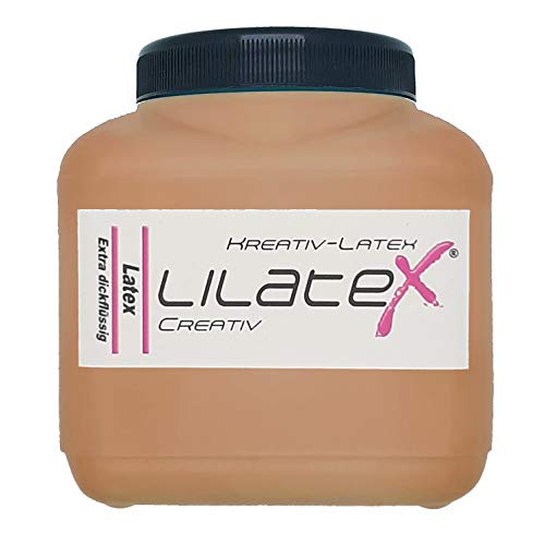 Lilatex 1 Liter farbiges extra-dickflüssiges Flüssiglatex/Farblatex/Latexmilch - extra-Dickes Naturlatex (Hellbraun) von Lilatex