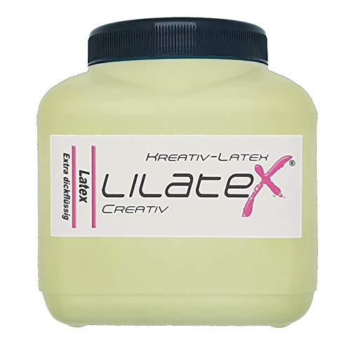 Lilatex 1 Liter farbiges extra-dickflüssiges Flüssiglatex/Farblatex/Latexmilch - extra-Dickes Naturlatex (Hellgrau) von Lilatex
