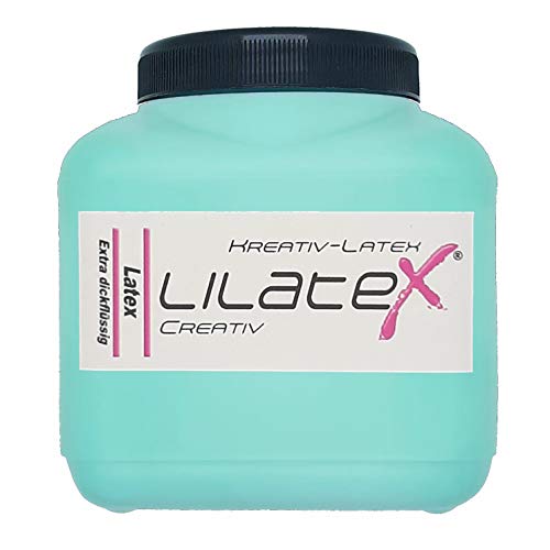 Lilatex 1 Liter farbiges extra-dickflüssiges Flüssiglatex/Farblatex/Latexmilch - extra-Dickes Naturlatex (Helltürkis) von Lilatex