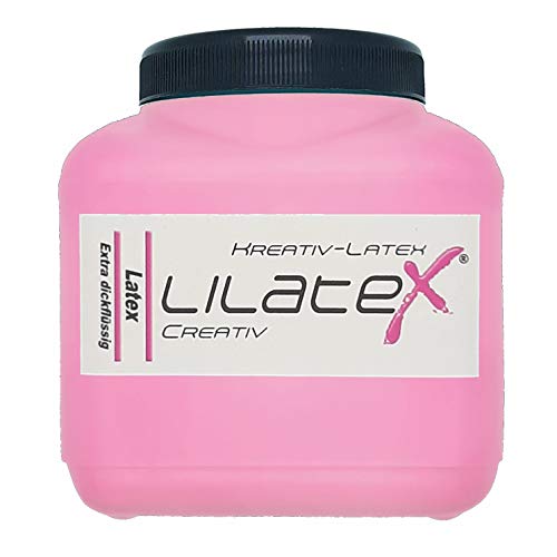 Lilatex 1 Liter farbiges extra-dickflüssiges Flüssiglatex/Farblatex/Latexmilch - extra-Dickes Naturlatex (Rosa) von Lilatex