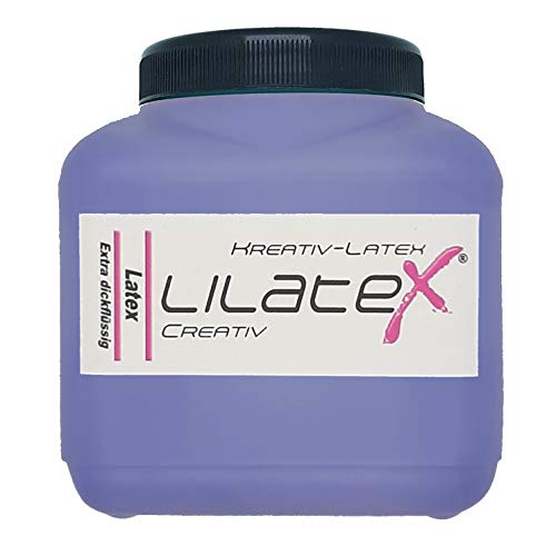 Lilatex 1 Liter farbiges extra-dickflüssiges Flüssiglatex/Farblatex/Latexmilch - extra-Dickes Naturlatex (Rotviolett) von Lilatex