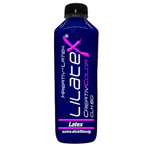 Lilatex 1 Liter farbiges extra-dickflüssiges Flüssiglatex/Farblatex/Latexmilch - extra-Dickes Naturlatex (Saphirblau) von Lilatex