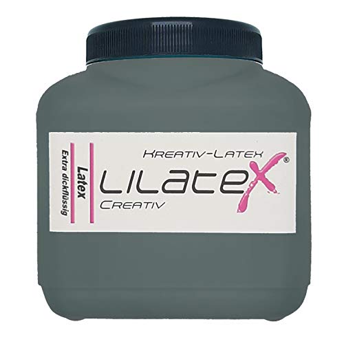 Lilatex 1 Liter farbiges extra-dickflüssiges Flüssiglatex/Farblatex/Latexmilch - extra-Dickes Naturlatex (Schwarz) von Lilatex