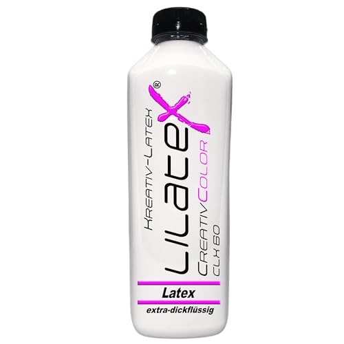 Lilatex 1 Liter farbiges extra-dickflüssiges Flüssiglatex/Farblatex/Latexmilch - extra-Dickes Naturlatex (Weiß) von Lilatex
