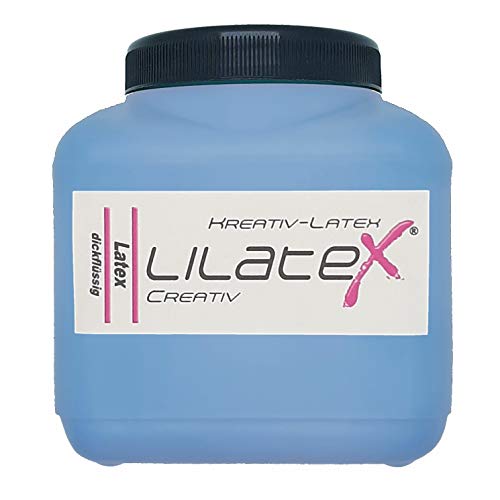 Lilatex 1 Liter hell-blauvioletter dickflüssiger Flüssiglatex/Farblatex/Latexmilch - dickflüssiger Naturlatex (Hell-Blauviolett) von Lilatex