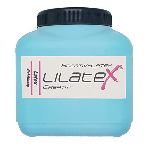 Lilatex 1 Liter hellblauer dickflüssiger Flüssiglatex/Farblatex/Latexmilch - dickflüssiger Naturlatex (Hellblau) von Lilatex