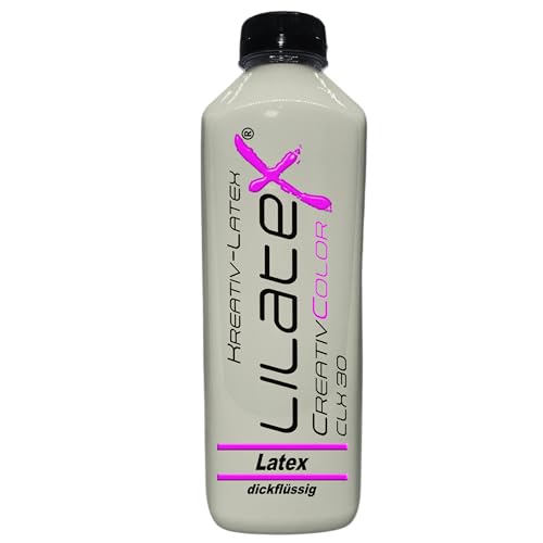 Lilatex 1 Liter hellgrauer dickflüssiger Flüssiglatex/Farblatex/Latexmilch - dickflüssiger Naturlatex (Hellgrau) von Lilatex
