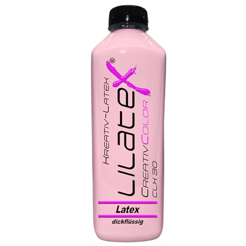 Lilatex 1 Liter hellrosa dickflüssiger Flüssiglatex/Farblatex/Latexmilch - dickflüssiger Naturlatex (Hellrosa) von Lilatex