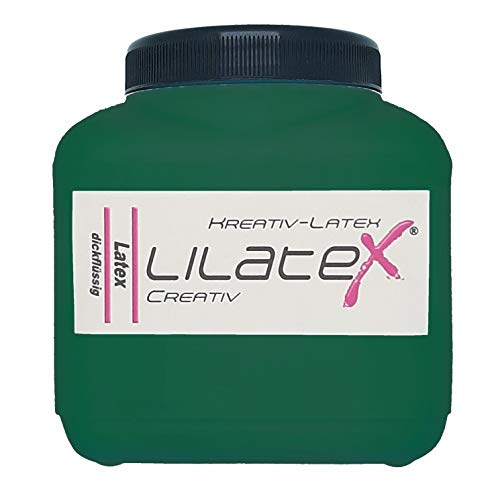 Lilatex 1 Liter nachtgrüner dickflüssiger Flüssiglatex/Farblatex/Latexmilch - dickflüssiger Naturlatex (Nachtgrün) von Lilatex