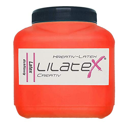 Lilatex 1 Liter rotorangener dickflüssiger Flüssiglatex/Farblatex/Latexmilch - dickflüssiger Naturlatex (Rotorange) von Lilatex