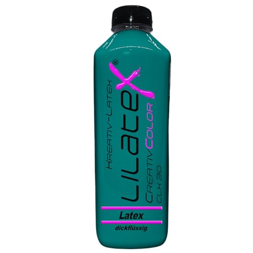 Lilatex 1 Liter türkiser dickflüssiger Flüssiglatex/Farblatex/Latexmilch - dickflüssiger Naturlatex (Türkis) von Lilatex