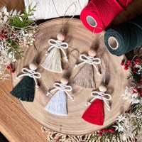 Makramee Engel Christbaumanhänger |Handgemachter Weihnachtsbaumschmuck | Schutzengel Weihnachtsdeko Gold, Silber Aufhängung Makramee Engel Christbaumanhänger |Handgemachter Weihnachtsbaumschmuck | Schutzengel Weihnachtsdeko Gold, Silber Aufhängung von LilaviaArt