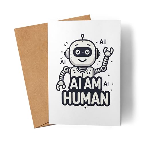 Lilavie-Design AI Am Human Karte Roboter Künstliche Intelligenz KI AI Future Technologie Computer Geek von Lilavie-Design