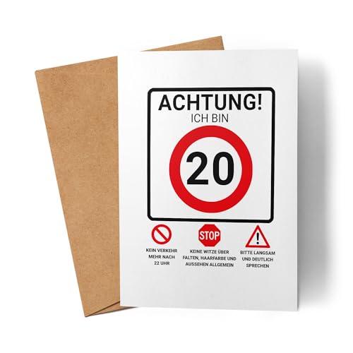 Lilavie-Design Achtung ich Bin 20 Karte Grußkarte Geschenk Geburtstag lustig Warnschild Gag Spaß witzig Zwanzig Party Lilavie-Design Achtung ich Bin 20 Karte Grußkarte Geschenk Geburtstag lustig Warnschild Gag Spaß witzig Zwanzig Party von Lilavie-Design