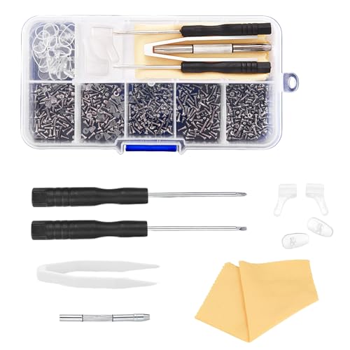 Lilbitty 500 Teile Universal Brillen Reparaturset, Silikon Nasenpads, Schraubenzieher, Zubehör für alle Arten von Brillen, Sonnenbrillen, Uhren Lilbitty 500 Teile Universal Brillen Reparaturset, Silikon Nasenpads, Schraubenzieher, Zubehör für alle Arten von Brillen, Sonnenbrillen, Uhren von Lilbitty