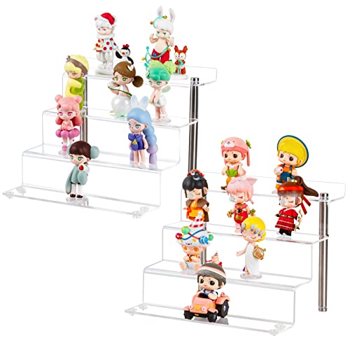 LileZbox Acryl-Display-Riser-Regal für Pops-Figuren, klarer kleiner 4-Stufen-Display-Ständer zum Präsentieren oder Sammeln, Cupcake-Dessertprodukt, 2er-Pack (23 x 21 x 17 cm) von LileZbox