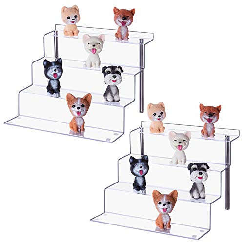 LileZbox Acryl-Display-Riser-Regal für Pops-Figuren, klarer großer 4-Stufen-Display-Ständer zum Präsentieren oder Sammeln, Cupcake-Dessertprodukt, 2er-Pack (30 x 28 x 22 cm) von LileZbox