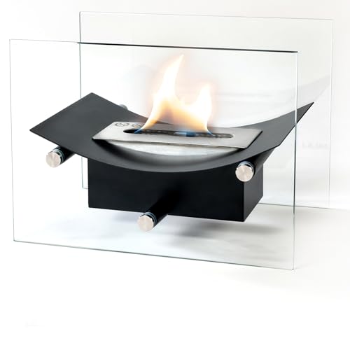 Ethanol-Kamin IMCENDIO Lili Home & Garden | 35 x 25 x 23,5 cm 5,5 Kg | Freistehender Bio-Ethanol Kamin| Schwarz | Ethanol-Kamin Indoor und-Outdoor | Brenndauer 3 Studen | Tischkamin mit 0,5L Brenner von Lili Home & Garden