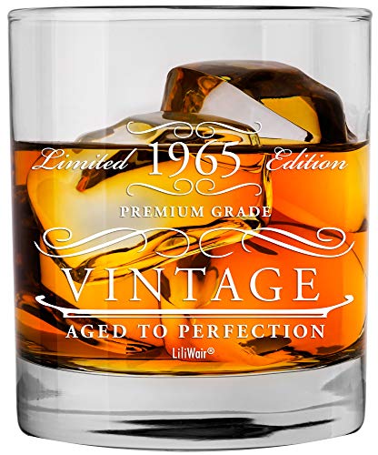 1965 58. Geburtstag Geschenke Whiskeyglas für Männer und Frauen,Geburtstagsgeschenk für Mann Turning 58,Fifty Seven Eight Bday,58 Jahre Gag Vintage Gläser Geschenk von LiliWair
