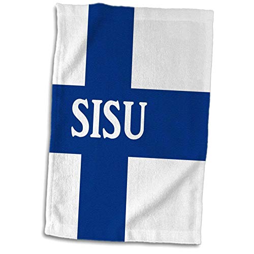 Handtuch 40x70cm, Typografie - Sisu Auf Finnland-Flagge - Finnisches Wort Für Stoische Willensstärke des Finnen Duschtuch Tragbar Sporthandtücher Ausbleichsicher Saunatuch Für Erwachsene Kind von Liliang Lianghang