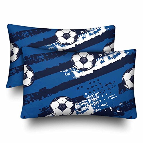 Kissenbezüge 2 Packung, Abstraktes Nahtloses Fußball-Fußball-Muster Kissenhülle Luxus Kissenbezug Benutzerdefiniert Couchkissen Für Sofa Auto Zuhause 40X60Cm von Liliang Lianghang