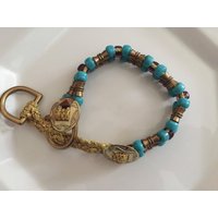 Türkis Perlen Katze Martingale Hundehalsband, Hundehalsband Boho Hippie, Boho-Katze-Kragen Türkis Perlen Katze Martingale Hundehalsband, Hundehalsband Boho Hippie, Boho-Katze-Kragen von LiliasAntiques