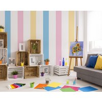 Regenbogen Streifen Wandbild, Wandbild Für Kinderzimmer, Mädchen Und Jungen, Entfernbare Wandsticker 373 von LilinMomo