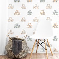 Abc Baublock Tapete -Custom Color Alphabet Kinderspielzeug Abnehmbare Für Kinder - Selbstklebend 091 von LilinMomonWallpaper