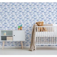 Benutzerdefinierte Farbe Blaue Fisch-Tapete - Schälen Und Aufkleben Entfernbare Tapete Für Kinderzimmer Selbstklebend -167 von LilinMomonWallpaper