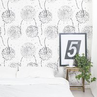 Blumen Tapete - Schöne Zarte Pusteblume Muster Peel & Stick Abnehmbare Custom Farben Selbstklebendes Wandbild-266 von LilinMomonWallpaper