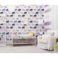 Bunte Elefanten Tapete - Unisex Peel & Stick Abnehmbare Für Kinder Schlafzimmer Custom Farbe Selbstklebend 171 von LilinMomonWallpaper