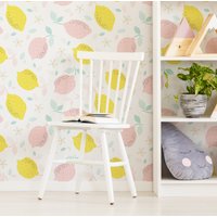 Gelbe Und Rosa Zitronen Tapete - Mit Blättern Blüten Abnehmbare Für Alle Räume Selbstklebendes Wandbild 222 von LilinMomonWallpaper